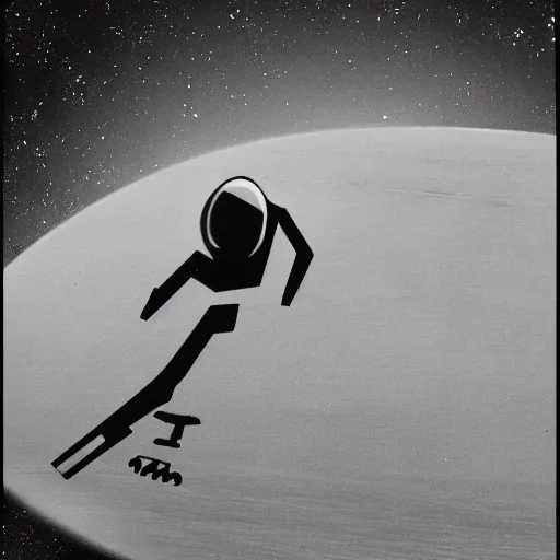 Prompt: aliens are skateboarding in the SETI dish, CCTV footage, grain, black and white,