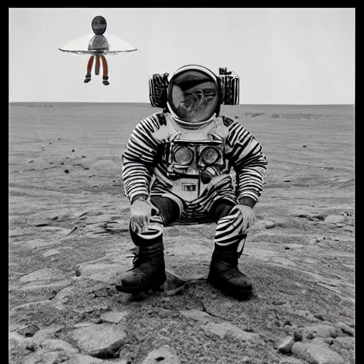 Prompt: the mystery of the solway spaceman, highly realistic, vintage photography, nineteen seventies, hyper detailed