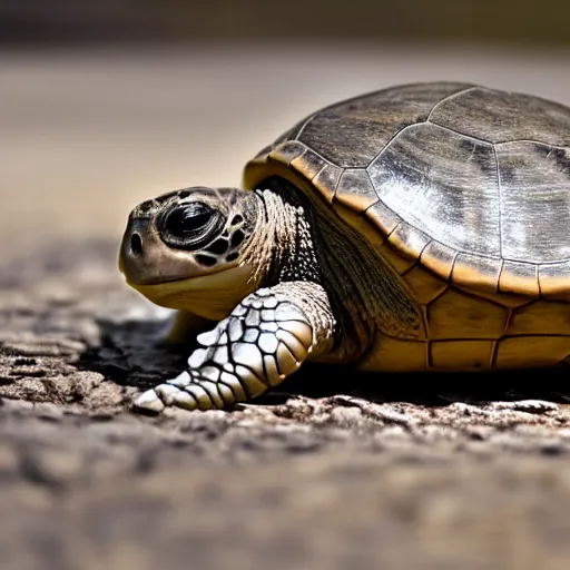 Prompt: A turtle with a camera on its shell, realistic, ultra high detail, 8k, close up.