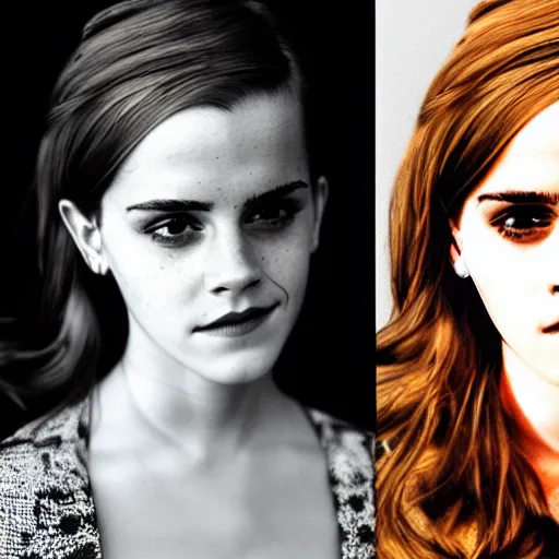 Image similar to A photograph of Emma Watson as a man. Gender switched, Studio lighting