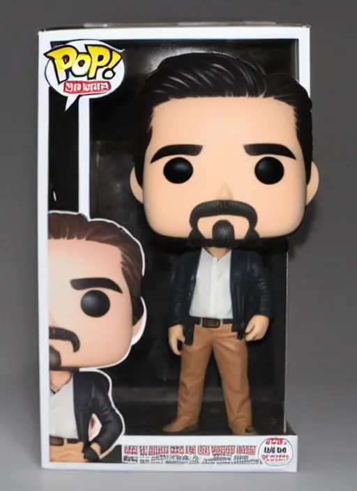 Image similar to early Colin Farrell as a Pop Funko figure
