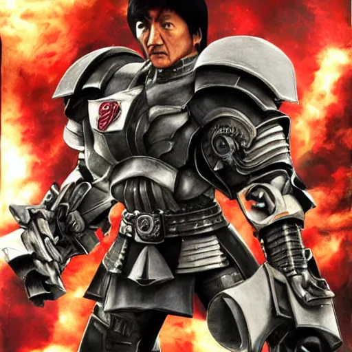 Prompt: jackie chan as warhammer 4 0 k