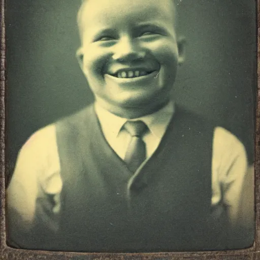 Prompt: demonic whale smiling, portrait, picture, tintype.