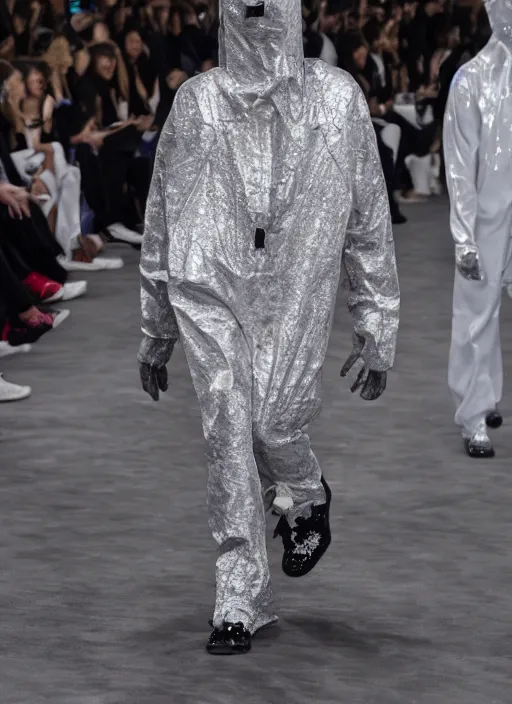 Image similar to hyperrealistic and heavy detailed balenciaga runway show of ghost busters, leica sl 2 5 0 mm, vivid color, high quality, high textured, real life