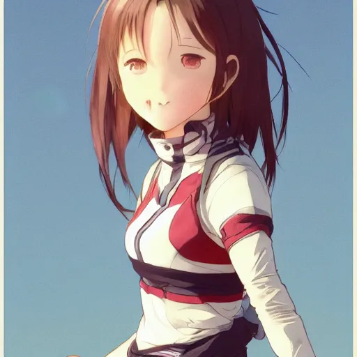 Image similar to a girl is running, sport clothing, anime style, short hair, hair down, symmetrical facial features, smiling mouth, from arknights, hyper realistic, rule of thirds, extreme detail, detailed 4 k drawing, trending pixiv, realistic lighting, by alphonse mucha, greg rutkowski, sharp focus, backlit, high budget show