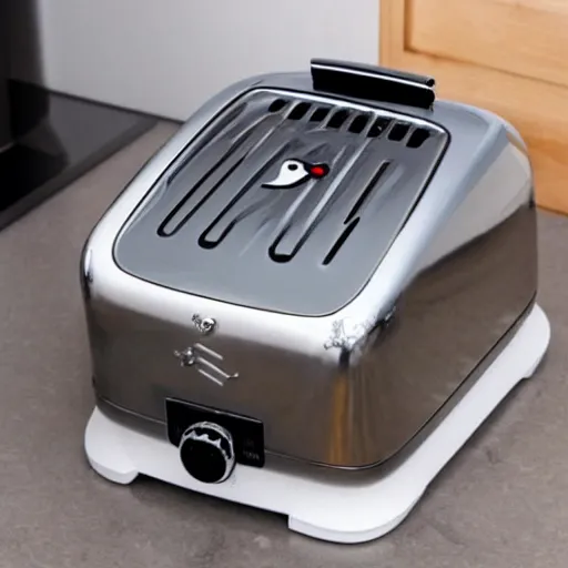 Prompt: pigeon toaster hybrid robot