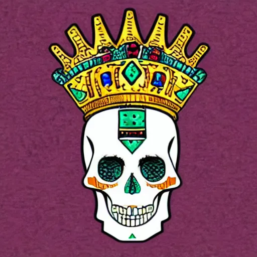 Prompt: aztec skull with a crown of hops, daydreampunk!!!!!