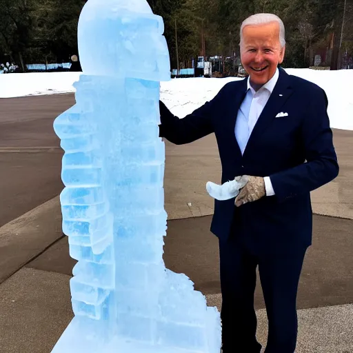 Image similar to joe biden ice sculpture