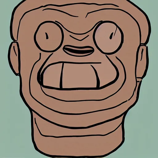 Image similar to warped and darkened trollface, wojak