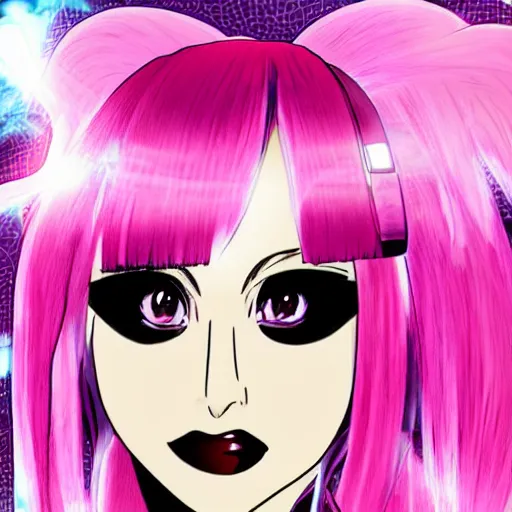 Prompt: lady gaga anime character