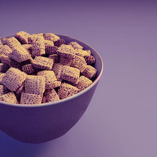 Image similar to brutalist bowl of cereal, 8 k, 3 d octane render, unreal engine