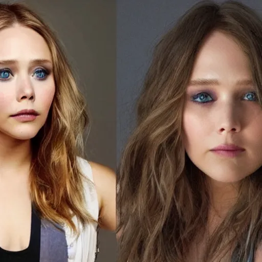 Image similar to elizabeth olsen mixed with jennifer lawrence