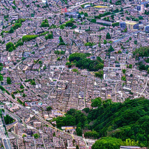 Image similar to small town seen from above by toru nakayama