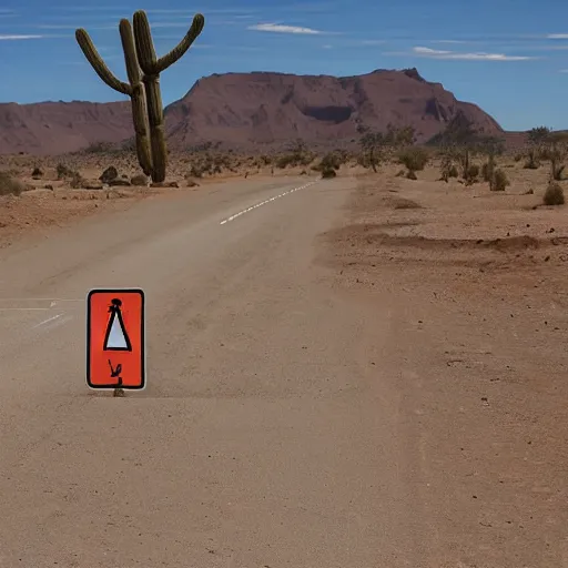 Prompt: traffic signs in the desert