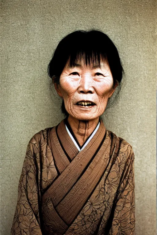 Image similar to photograph of an old japanese woman, photograph by steve mccurry