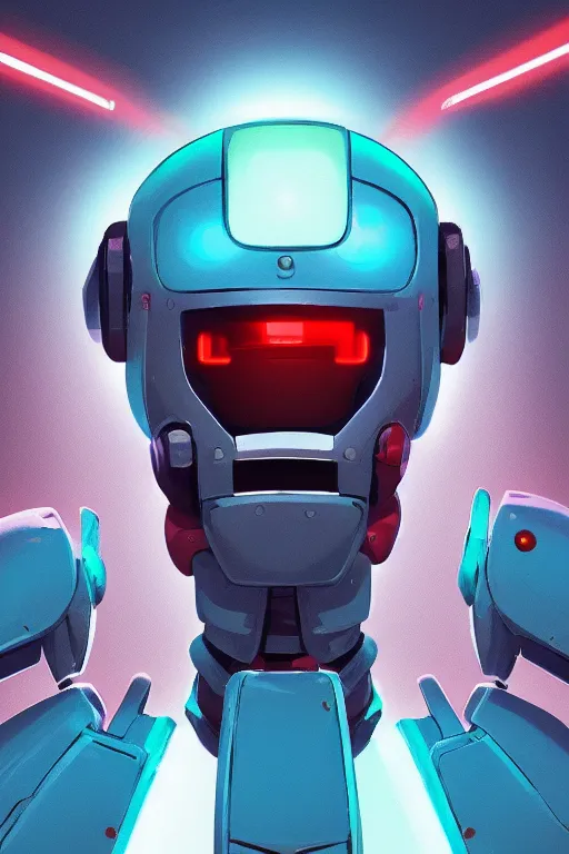 Image similar to metabots medabots medarotto medarot robot minimalist comics helmet mask neon cybereye, behance hd by jesper ejsing, by rhads, makoto shinkai and lois van baarle, ilya kuvshinov, rossdraws global illumination ray tracing hdr radiating a glowing aura