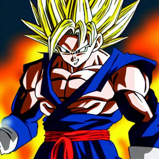 Prompt: dragon ball goku super sayian high resolution photoshoot award winning