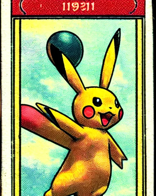 Image similar to a pokemon card from the 1 9 1 0 s