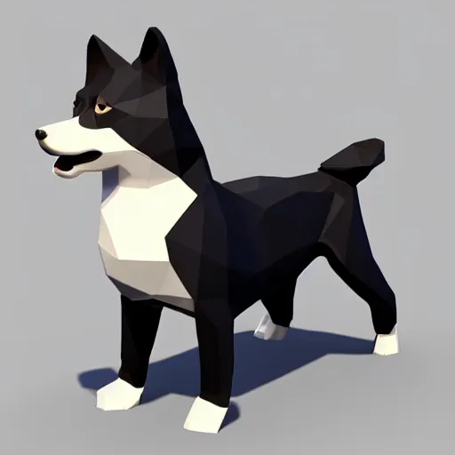 Image similar to Shiba Inu PlayStation 2 model, low poly