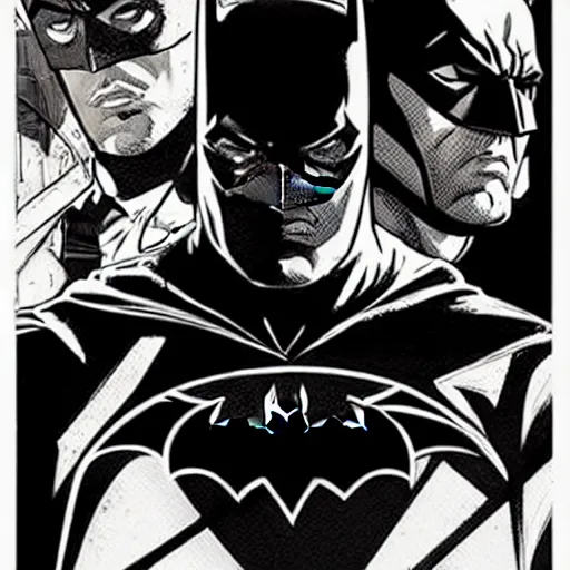 Image similar to style of Rafael Albuquerque comic art, Batman portrait