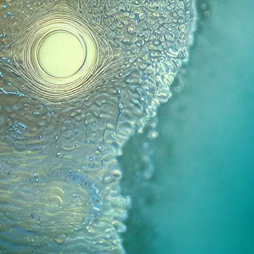 Prompt: sea water close up through microscope, drawn by Ernst haekl, exquisite detail, post-processing, masterpiece, cinematic