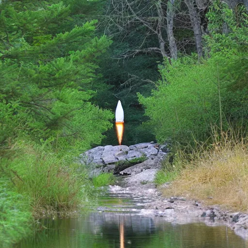 Image similar to rocket by a stream