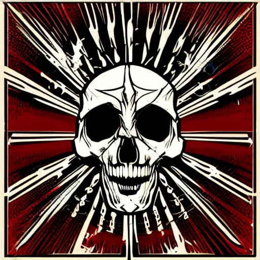 Image similar to death metal themed skull shaped microphone vector logo for a record label, dark, horrorcore, grunge, golden ratio