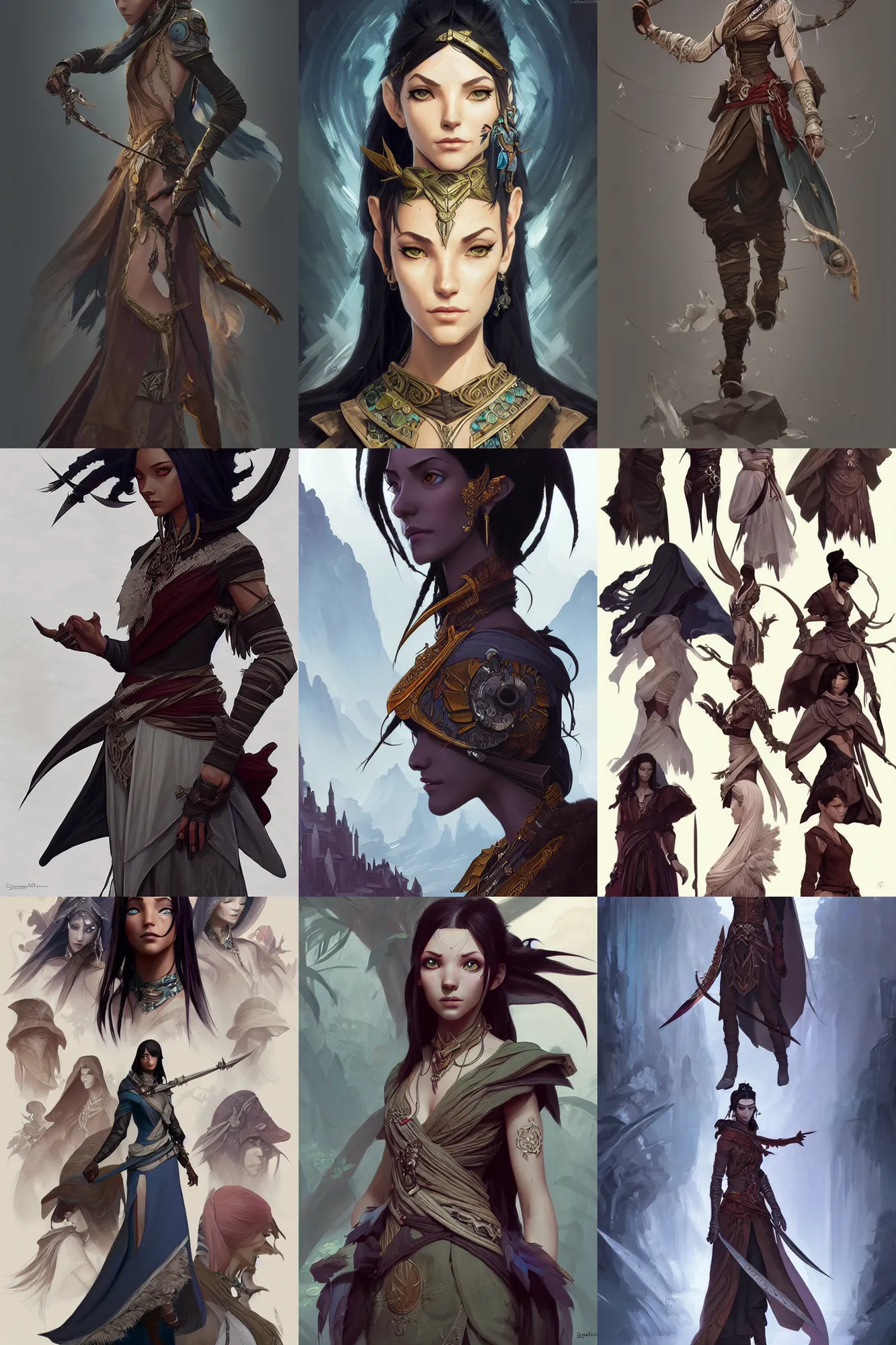 Prompt: fashion and character design spot illustrations from avatar combined with assassin's creed, d & d, fantasy, intricate, elegant, highly detailed, digital painting, artstation, concept art, matte, sharp focus, illustration, hearthstone, art by artgerm and greg rutkowski and alphonse mucha