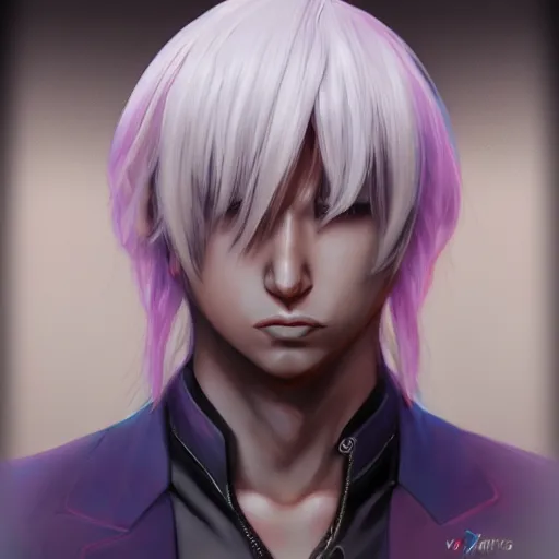 Prompt: Thancred Waters, realistic Anime, vibrant colors, trending on artstation