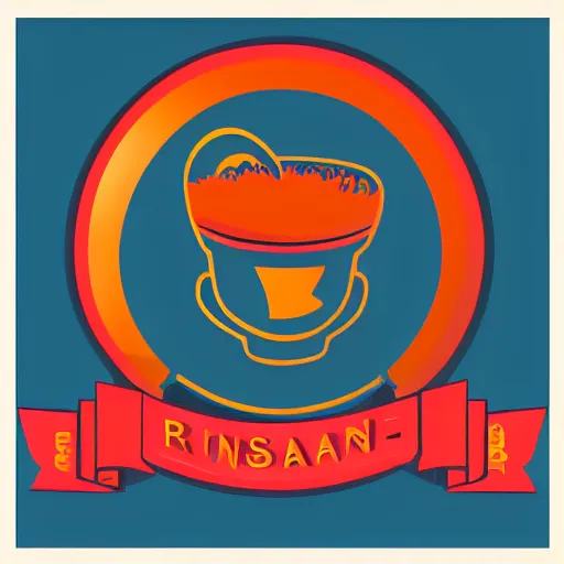 Prompt: a company logo symbol for a restaurant with pop colors, digital art illustrator svg logo design