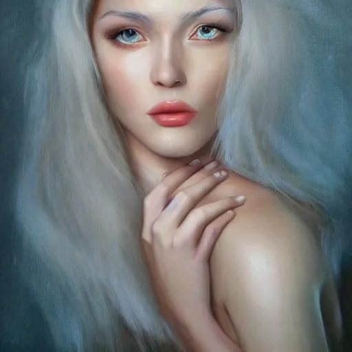 Image similar to ultra realistic portrait of a beautiful woman, so pretty, lovely, stunning look, fantasy, hyperrealism,