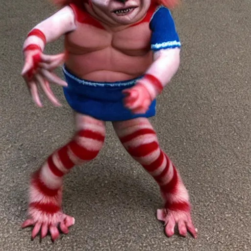 Image similar to A morph of xenamorph and Chucky