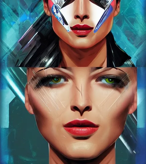 Image similar to portrait of a female android, by MARVEL comics and Sandra Chevrier, 3D