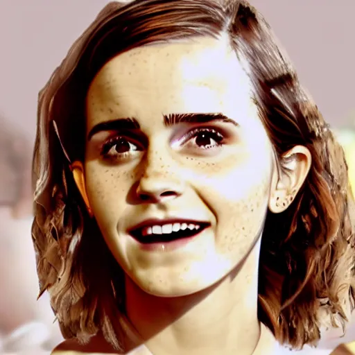 Prompt: yogurt that is also a portal to an alternate reality in which emma watson lives