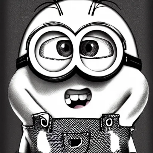 Prompt: drawing of a minion by tom of finland