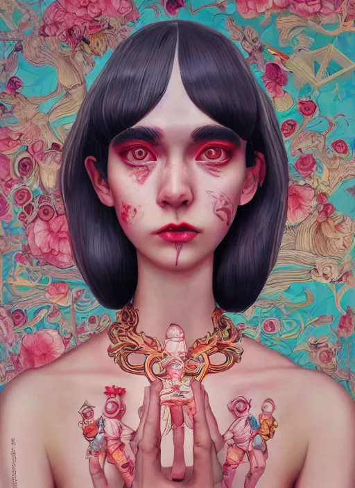 Image similar to Y2K girl :: by Martine Johanna and Simon Stålenhag and Chie Yoshii and Casey Weldon and Guillermo del toro :: ornate, dynamic, particulate, rich colors, intricate, elegant, highly detailed, centered, artstation, smooth, sharp focus, octane render, 3d