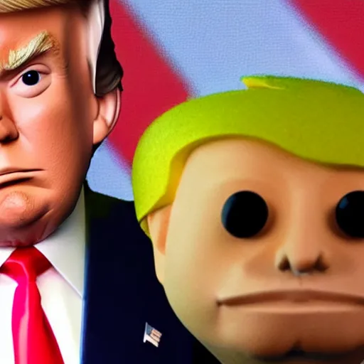 Prompt: donald trump as a carot, claymation