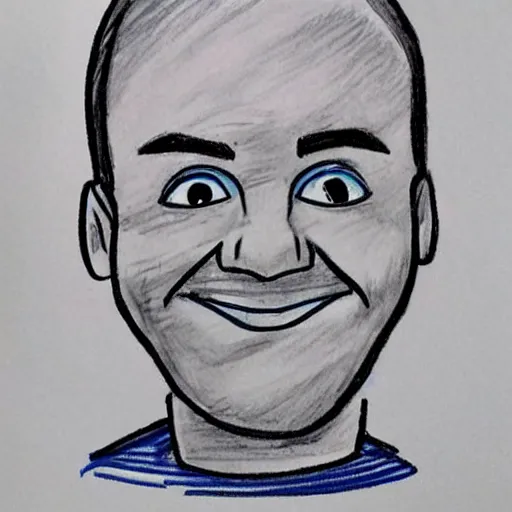 Image similar to a badly drawn picture of valtteri bottas, caricature!!!, funny, crayon art, bad, beginner art