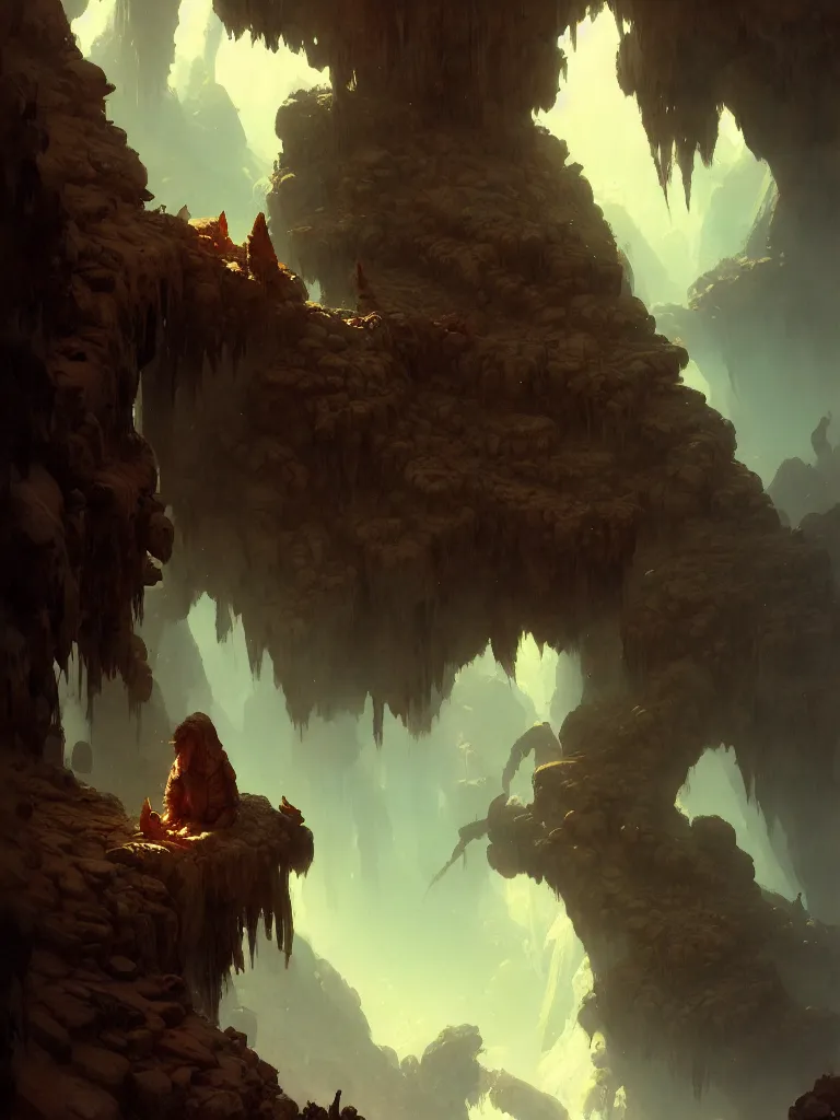 Image similar to cave troll by bayard wu, anna podedworna, gaston bussiere, greg rutkowski