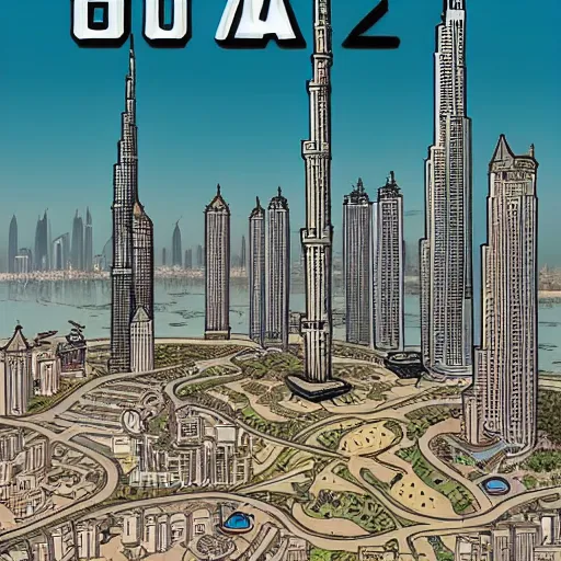 Prompt: gta : dubai, by mattias adolfsson