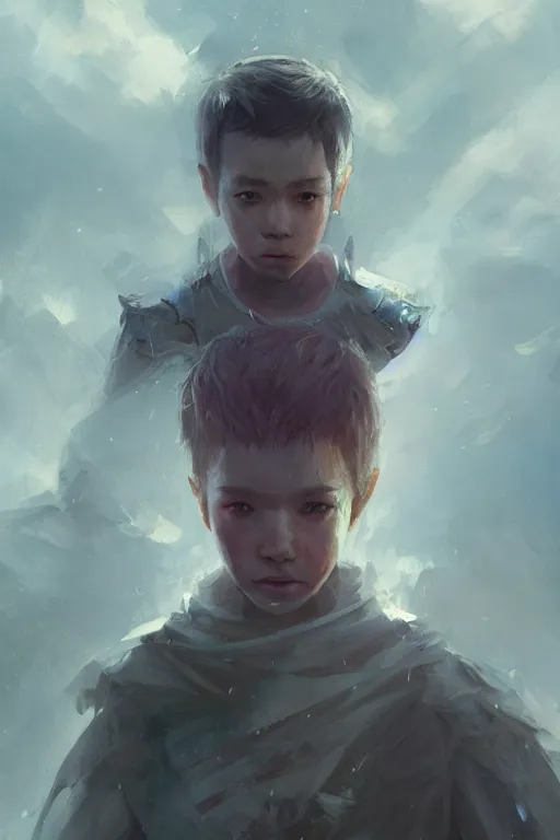 Image similar to a portrait of a powerful child princes by Greg Rutkowski, Sung Choi, Mitchell Mohrhauser, Maciej Kuciara, Johnson Ting, Maxim Verehin, Peter Konig, final fantasy , mythical, 8k photorealistic, cinematic lighting, HD, high details, atmospheric,