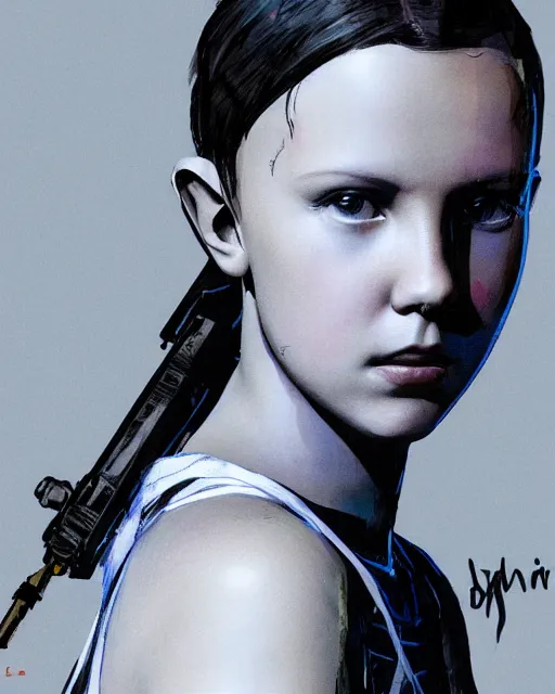 Image similar to portrait of millie bobby brown by yoji shinkawa, octane render