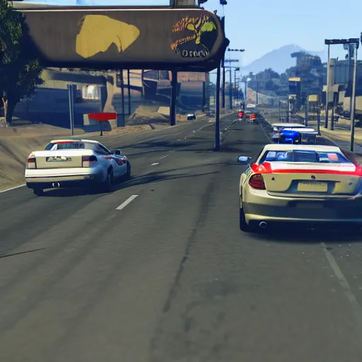 Prompt: police chase in gta 5