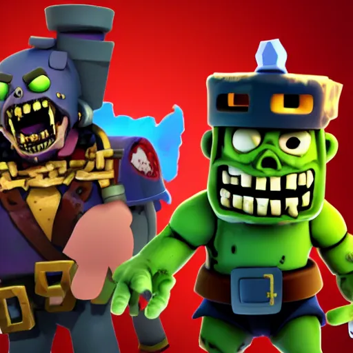 Prompt: zombie in the style of Clash Royale and Five Night\'s at Freddy\'s