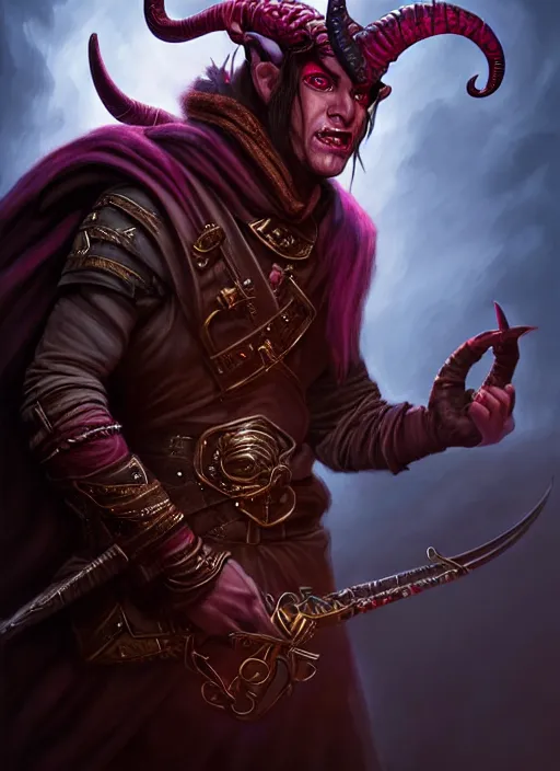 Image similar to tiefling bard, full body, hyper realistic, extremely detailed, dnd character art portrait, dark fantasy art, intricate fantasy painting, dramatic lighting, vivid colors, deviantart, artstation, by keith parkinson.