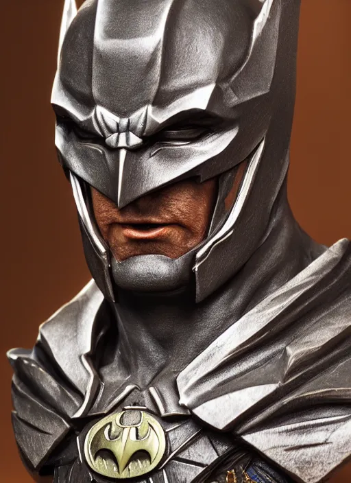 Image similar to high intricate bust of an batman carved from wood in baroque style, studio light, maria panfilova, andrea savchenko, mike kime, ludovic plouffe, qi sheng luo, oliver cook, trending on artstation