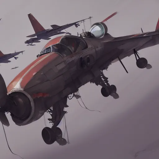 Prompt: concept art of aircraft, highly detailed painting by dustin nguyen, akihiko yoshida, greg tocchini, greg rutkowski, cliff chiang, 4 k resolution, trending on artstation, 8 k