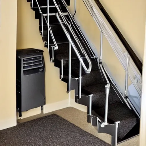 Prompt: staircase made out of pc cooling equipment