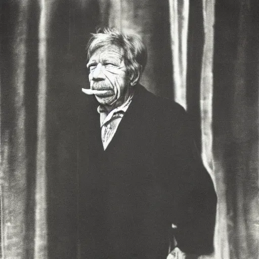 Prompt: vaclav havel on a photo by jan saudek