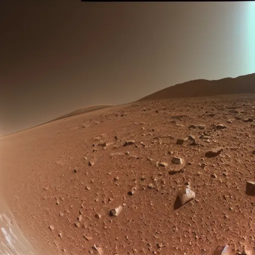 Image similar to wide angle pinhole photo of an astronaut infinite helmet on Mars award winning national geographic,mars surface can be seen in the helmet reflection